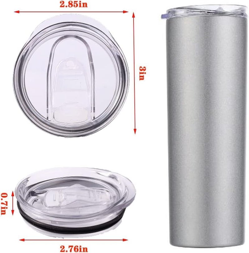 Engorgio 20oz Skinny Tumbler Replacement Lids, 2.75in Cup Mouth Compatible with YETI Rambler and More Tumbler Cups，Spill Proof Splash Resistant Silicone Sliding Covers. - Image 3